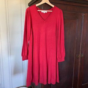 Ann Taylor Loft Sweater Dress, Red, XL